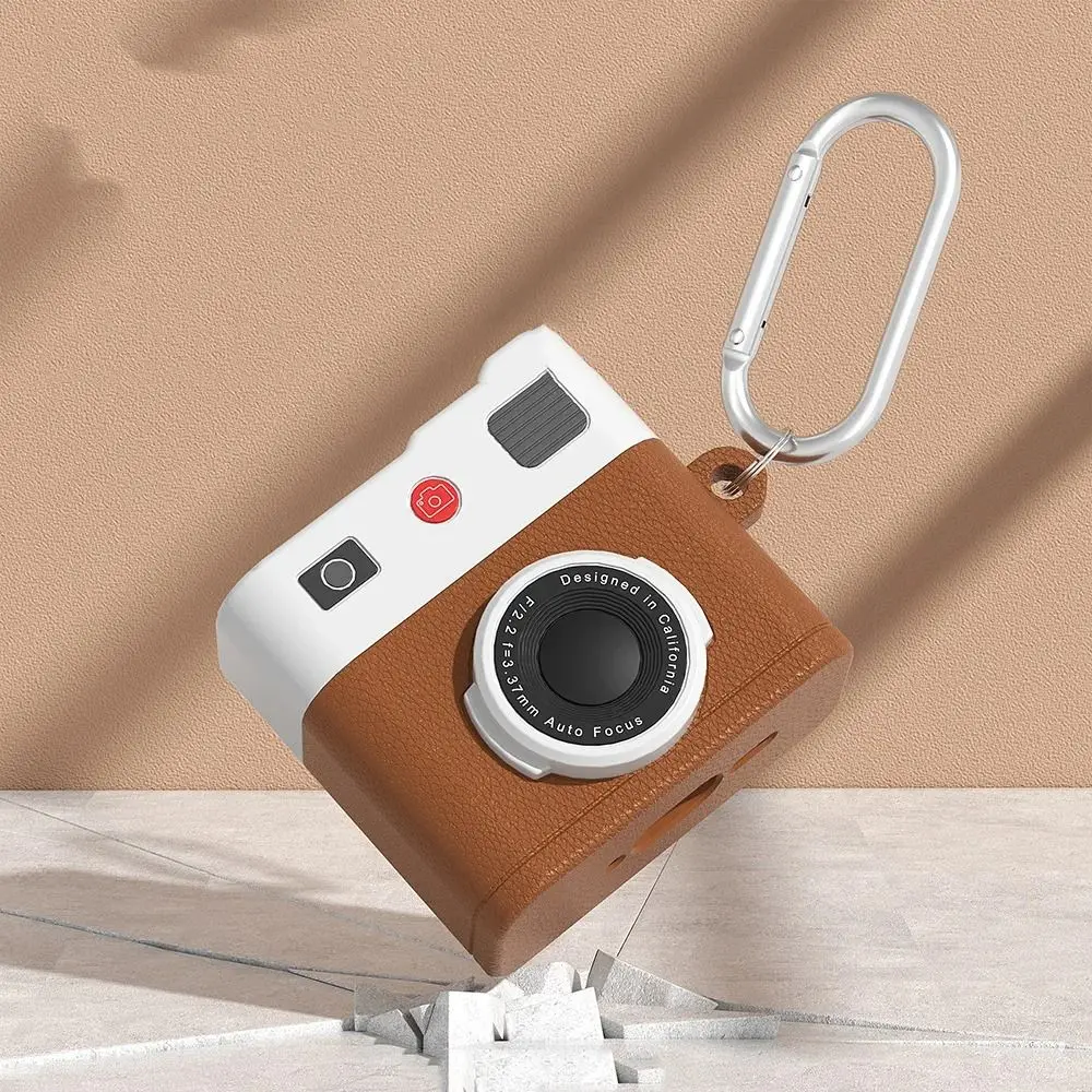 Silicone Protective Case Retro Camera Shape 3D Headphone Protector with Keychain Earphone Accessories Cover Shell for AirPods 4