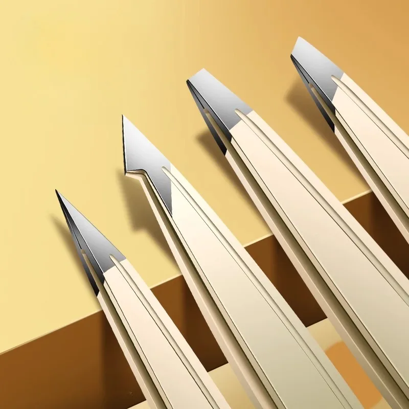 Cmgf high precision eyebrow clip small tweezers eyebrow trimming beard pulling tool, stainless steel false eyelash clip set