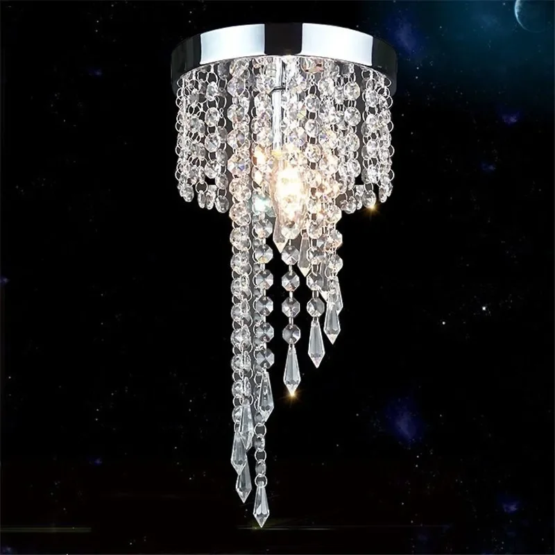 

Chrome/Golden Lustre E14 LED Crystal Ceiling Light Lighting Fixture Kitchen Living Room Passage Crystals Lampadari Avizeler