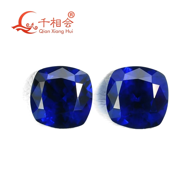 8*8mm Cushion shape royal blue color Yttrium Aluminum Garnet Cultivated Tsavorite with inclusions artificial gem stone