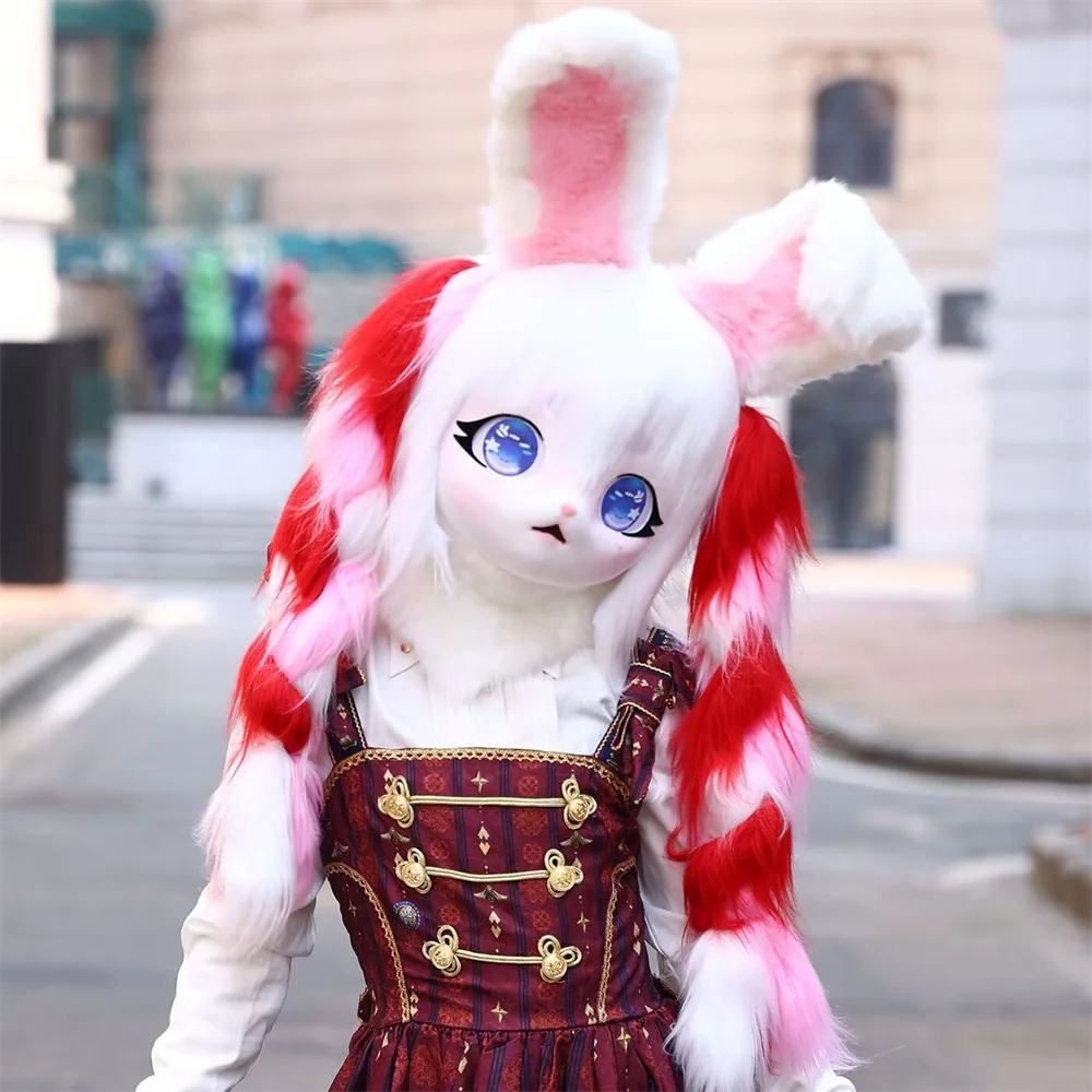 Fursuit Cosplay Auricolare Costume peloso Zampa Testa Base Comiket Furry Kig Kigurumi Animale Gatto Coniglio Bambola Bestia Maschera Costume Cosplay