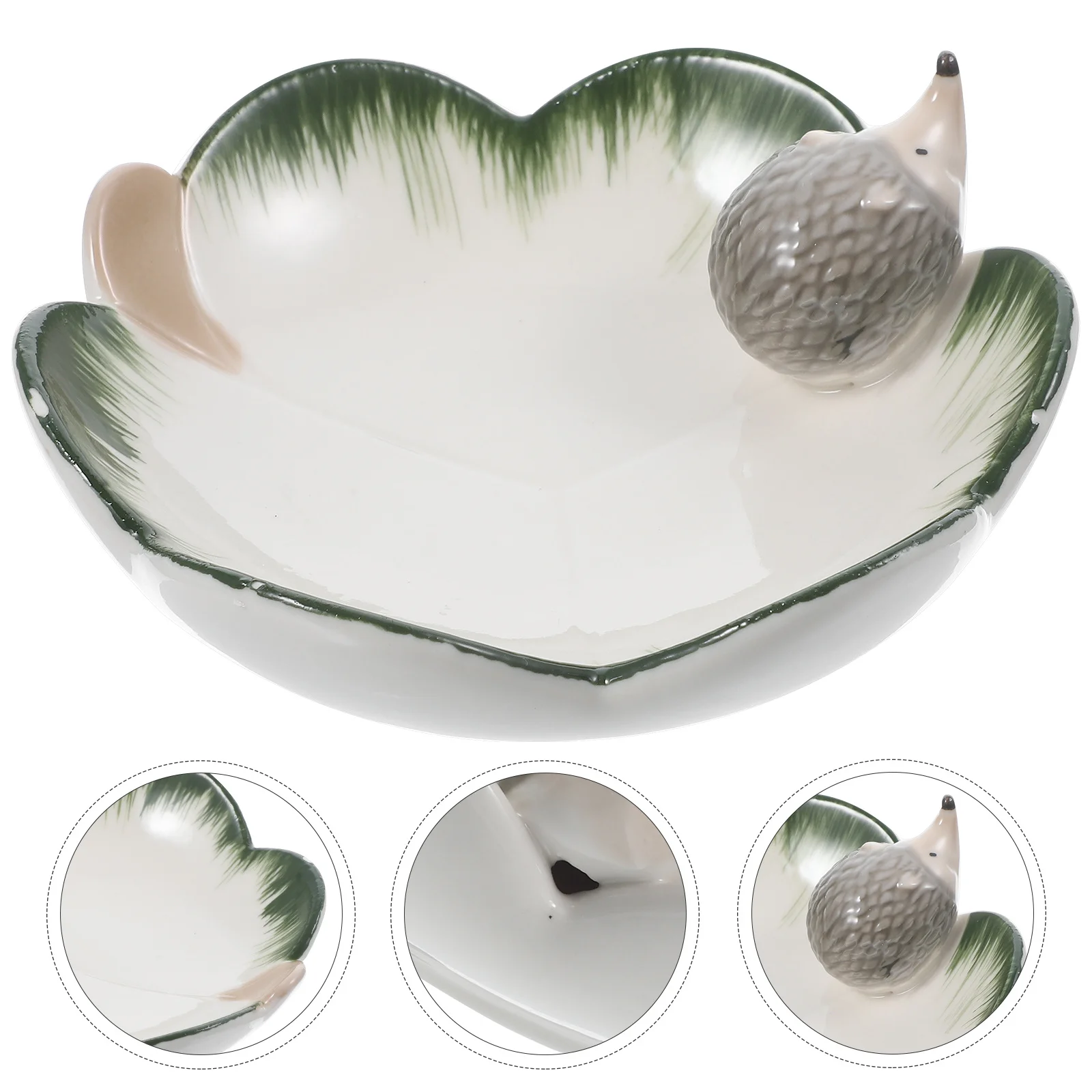 

Hedgehog Ceramic Candy Holder Exquisite Snack Tray Desktop Jewelry Storage Decorative Fruit Plate Hedgehog Decor