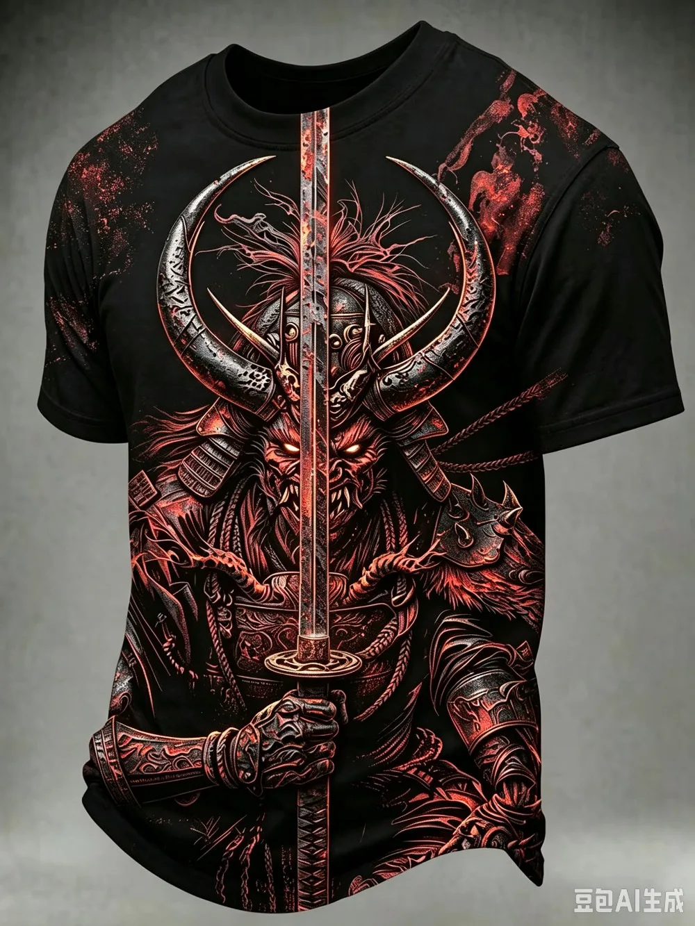 Japanese Ghost-faced Samurai Katana Pattern3D Print Sport Quickdry Breath Men Plus-sizeTShirt Outdoor Street Casual Parent-Child