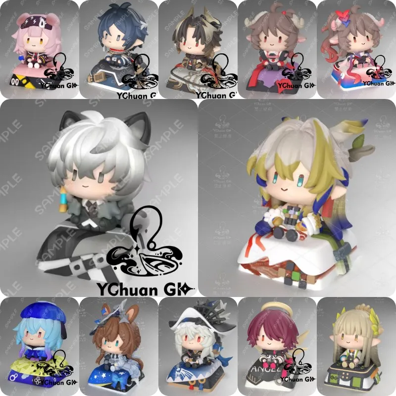 Figuras de cosplay del juego Arknights SilverAsh Zuo Le Shu Muelsyse, adornos para computadora, tapas de teclado, kits de garaje, teclas Kforce