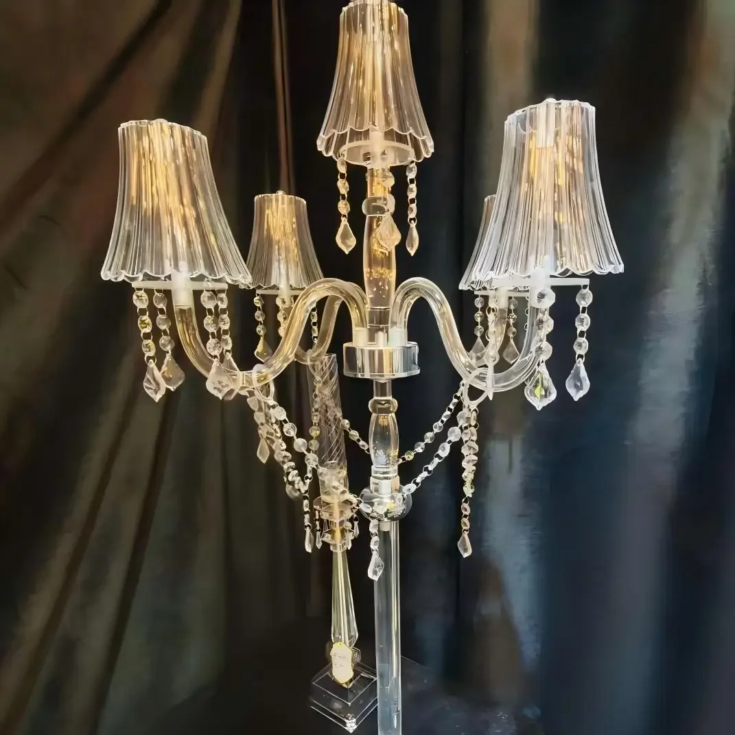 Französischer Acryl-Kerzenhalter Luxuriöses Hochzeitstisch-Centerpiece Europäische Elegante Wohndekoration Luxuriöser Tisch-Akzent – Detail 4