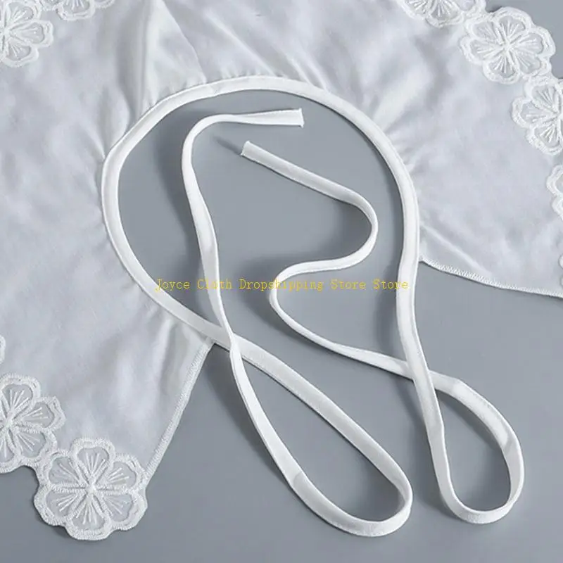 Decorative Embroidered Floral False Collar Preppy Women White Shawl Scarf Flower Mini Petals Shaped for Girls 10CD