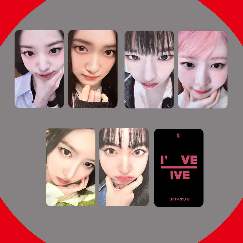 6pcs/set Kpop Idol IVE Lomo Cards Photocards Photo Card WITHMUU Postcard for Fans Collection