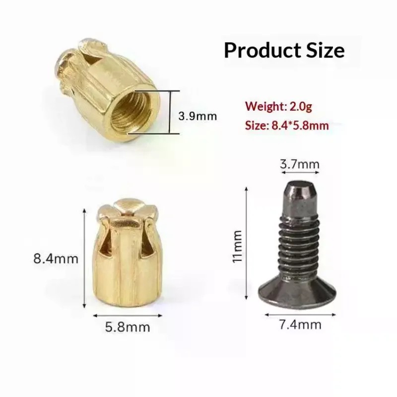10Pcs Hinge Nut Screw Cabinet Hinge Mounting Expansion Nut Kit Drawer Door Repair Fastener Furniture Hardware Accessories