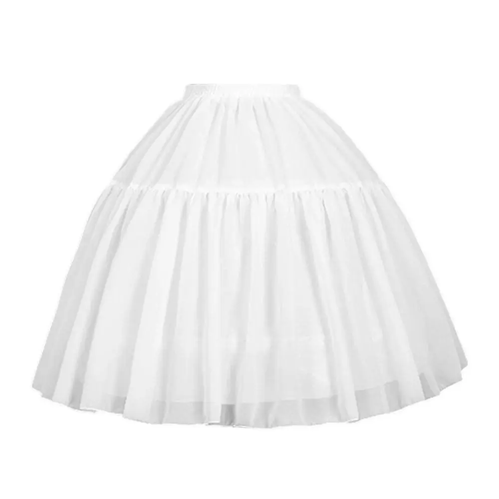 Fashion Lolita Petticoat With Hoop White Underskirt Crinoline Cosplay Adjustable Crinoline Skirt Party Dress view 3