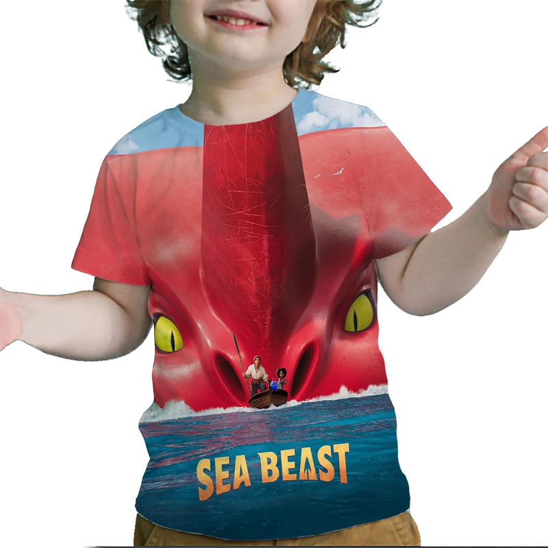 The Sea Beast 3D Print T Shirt Kids Round Neck Summer Fashion T-shirt Boy Girl Unisex Loose Sports Children\'s Clothing Tshirts