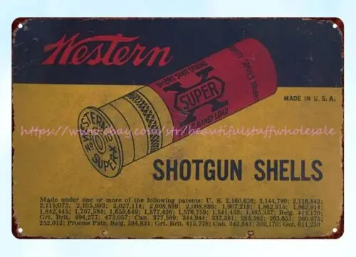 Western Super-X 10 Ga Shotgun Shells firearm ammunition metal tin sign  interior