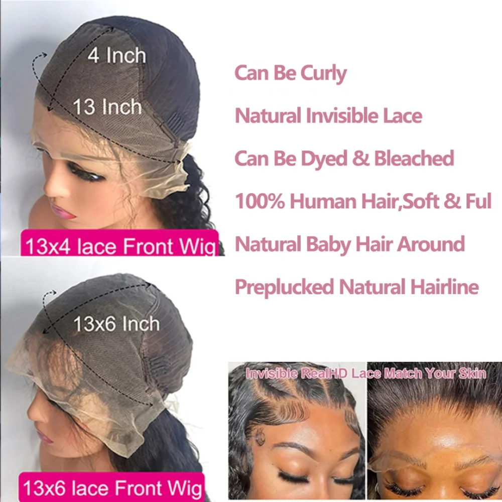 13x4 Bone Прямые парики из натуральных волос 13x6 Hd Кружева Фронтальная часть 20 42 дюйма Прямые прозрачные кружева 250 Плотность Парик из человеческих волос для женщин