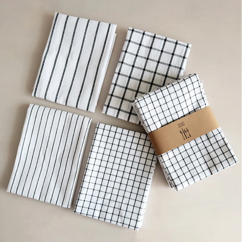 Plaid Cloth Napkin -Set of 4 Pure Cotton Dinner Napkins -Everyday Fall Halloween Thanksgiving Holiday Party Table Napkin 50x70cm
