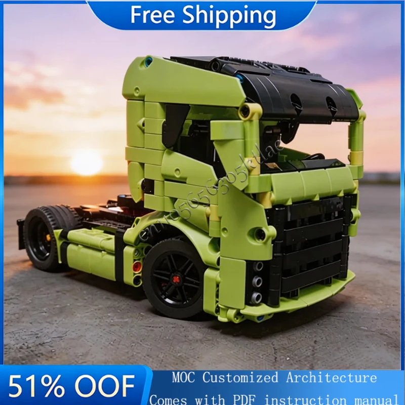 

667 Parts Alternative Semi Truck Building Blocks Model Educational Kids Assembly Boy Girls Toys Birthday Creative Display Gifts