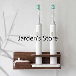 Solid wood wall-mounted rechargeable electric toothbrush holder rack free punch bathroom shelves creative toothbrush holder