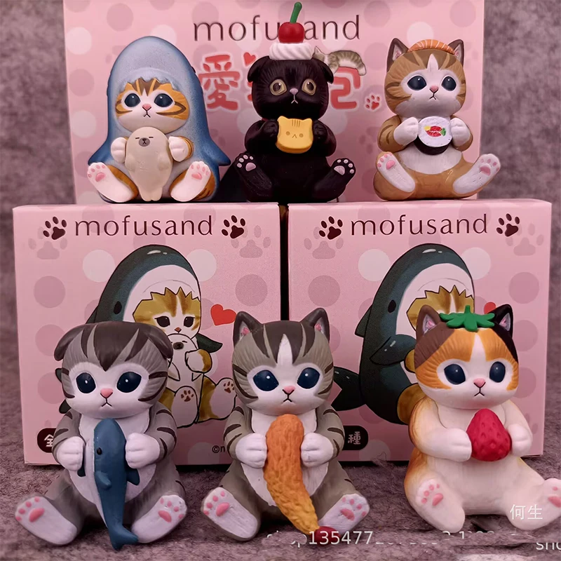

6pcs/Set Mofusand Figure Blind Box Cute Mofuseands Cat Hug Series Anime Figurine Mini Cute Action Figure Model Desk Decor Toys