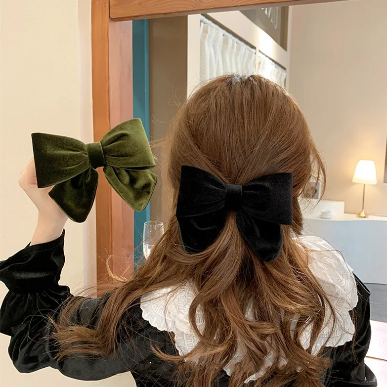 Fashion Hairpins For Women Girls Elegant Velvet Three-dimensional Hair Clip Barrettes Bowknot Hairgrip Headwear Hair Accessories