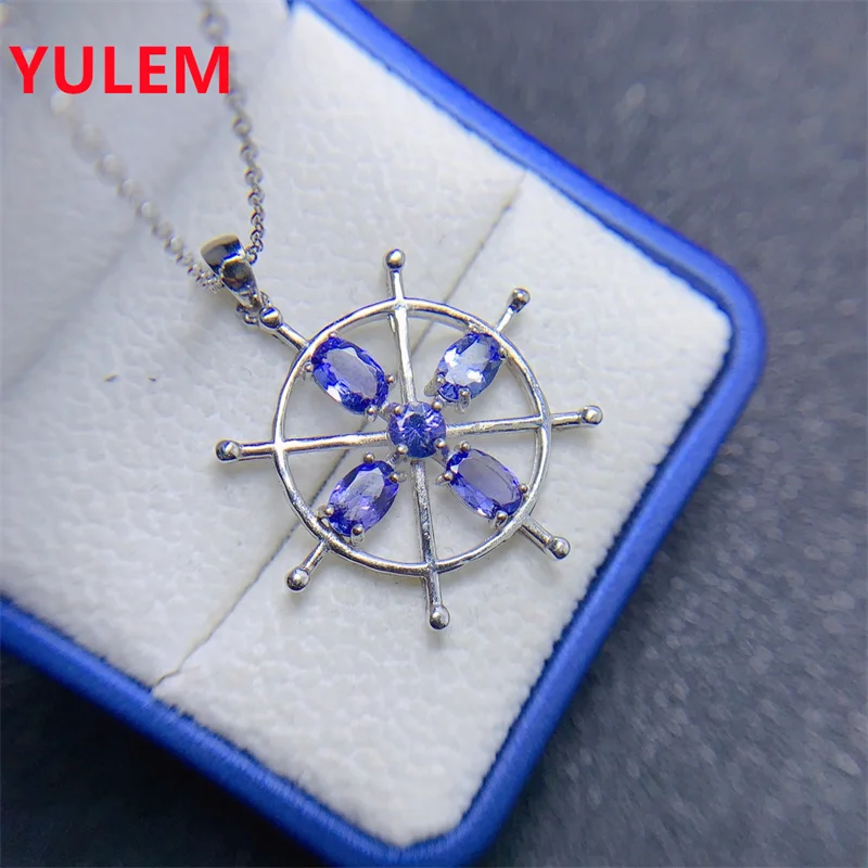 

Tanzanite Wedding Pendant/charm 6*4mm Natural Tanzanite Pendant 925 Silver Tanzanite Wedding Pendant
