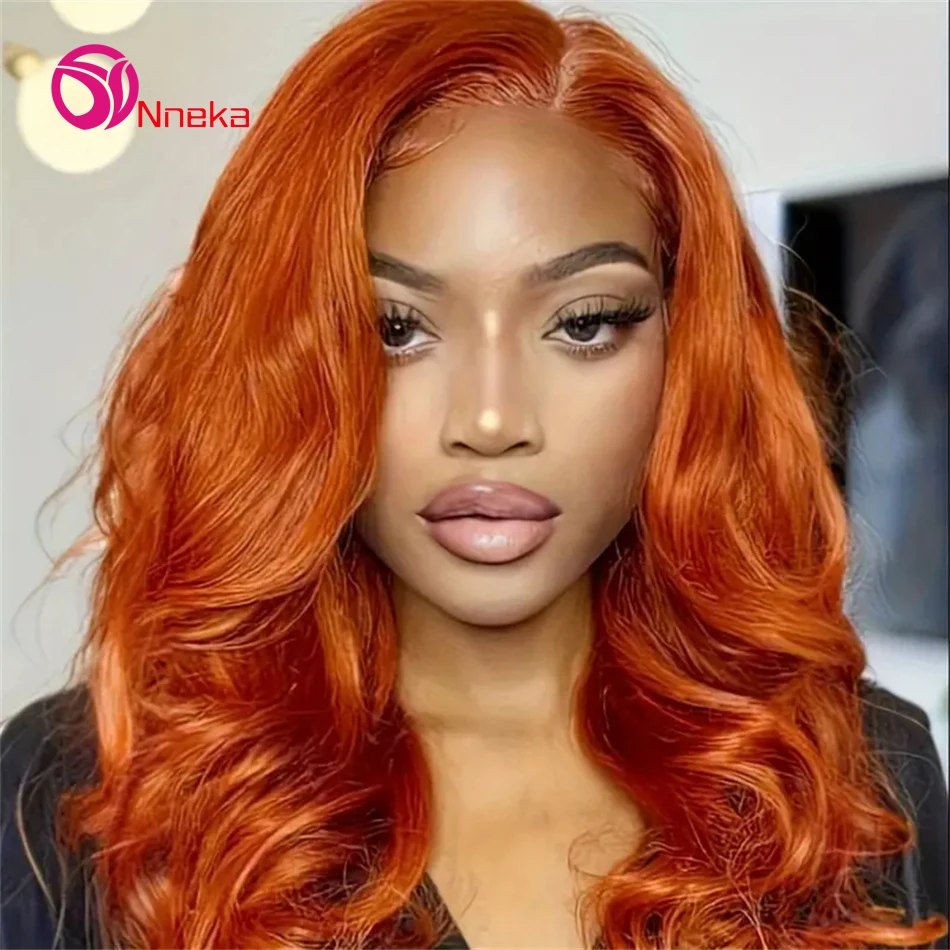 

200 Density Body Wave Ginger Hair Orange 13x6 HD Lace Front Wigs 100% Human Hair 13x4 Lace Frontal Wig For Women Christmas Gifts