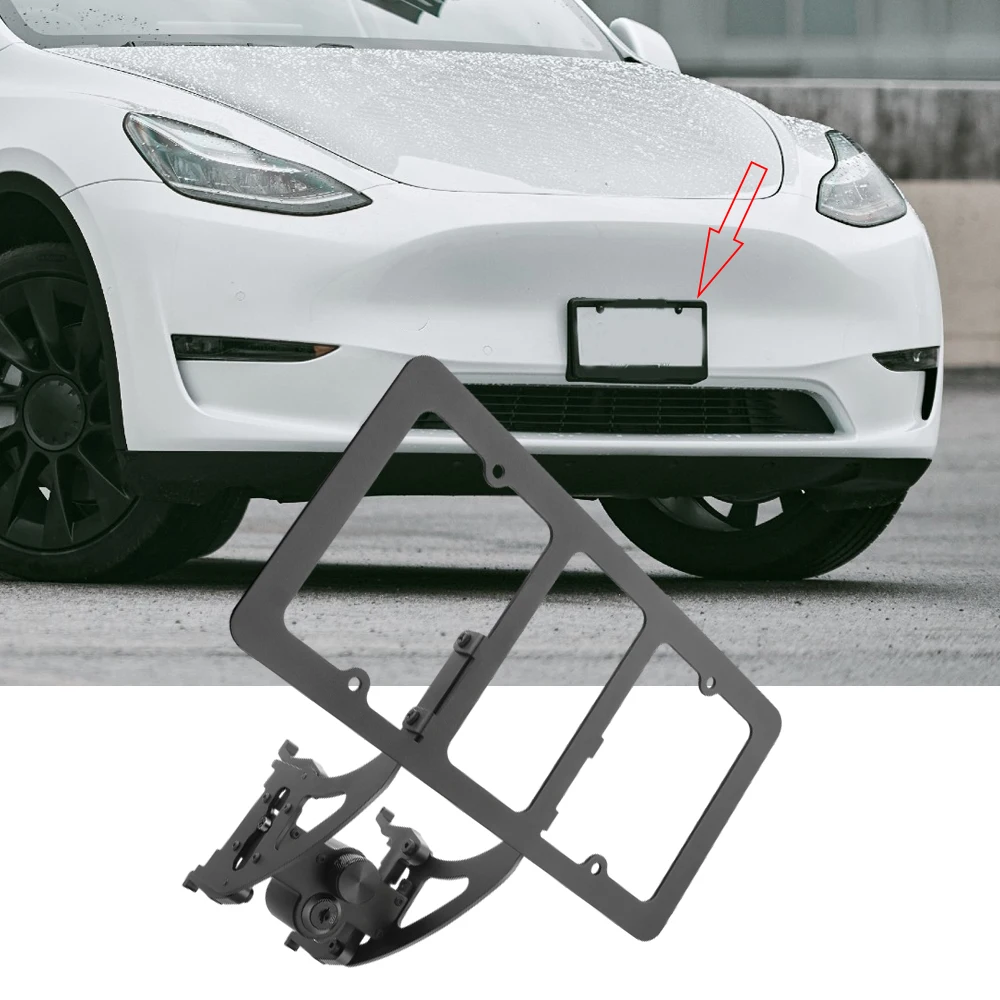 

For Tesla Model Y 2020 2021 2022 2023 US version models only Lockable License Plate Bracket Holder Plate Bracket Mounting