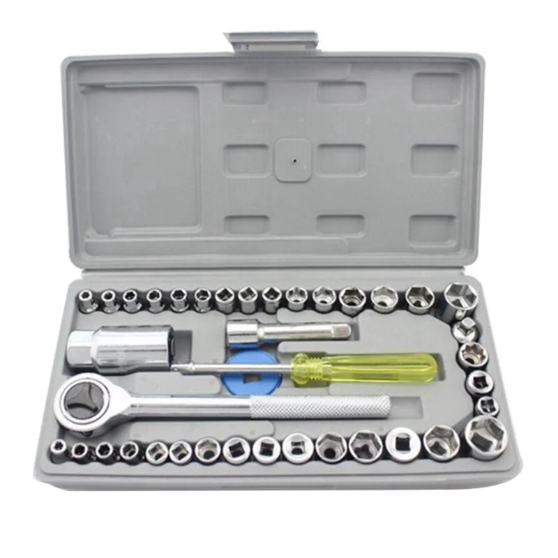 

40 Pieces of Auto Repair Tools, Car-Mounted Tools, Repair Tools, Emergency Socket Combination Wrench