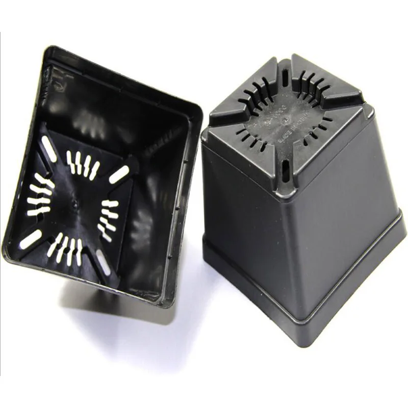 7cm Plastic Black white Flower nursery tray Pots Planters Creative Square grow cup garden tools For Succulent  Plants Vegetable