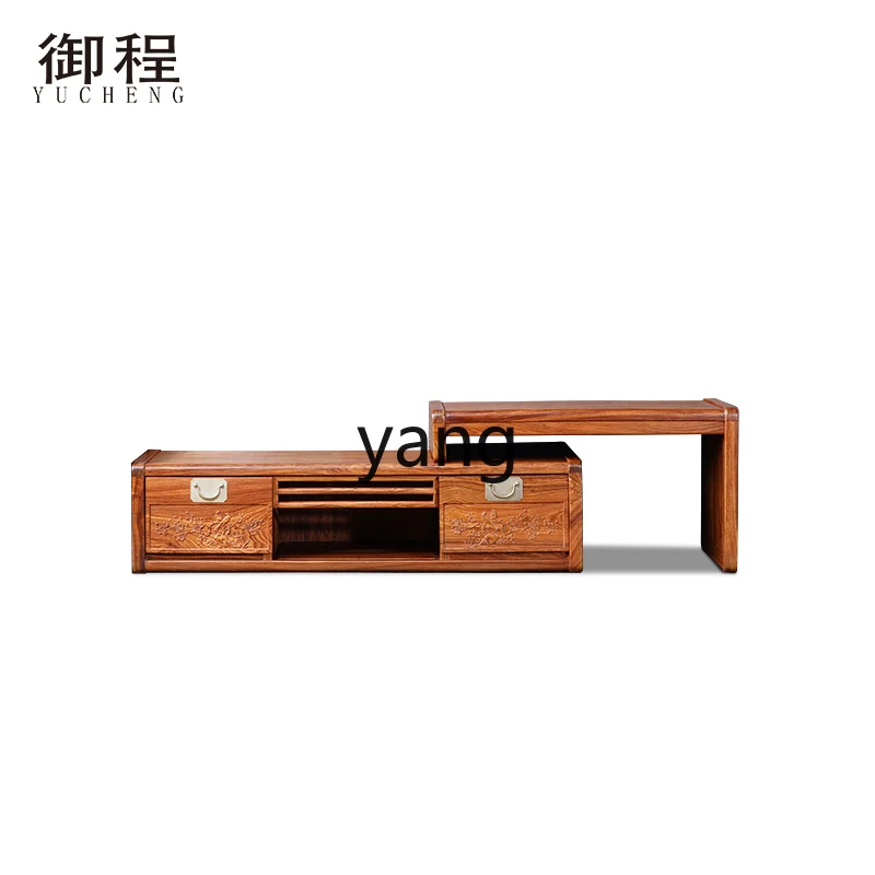 

LH rosewood telescopic TV cabinet new Chinese all solid wood floor cabinet side cabinet combination
