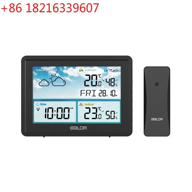 YAO Brand Wireless Digital Weather Station Color LCD Display Thermometer Hygrometer Forecast Sensor Frost Point Calendar Alarm C