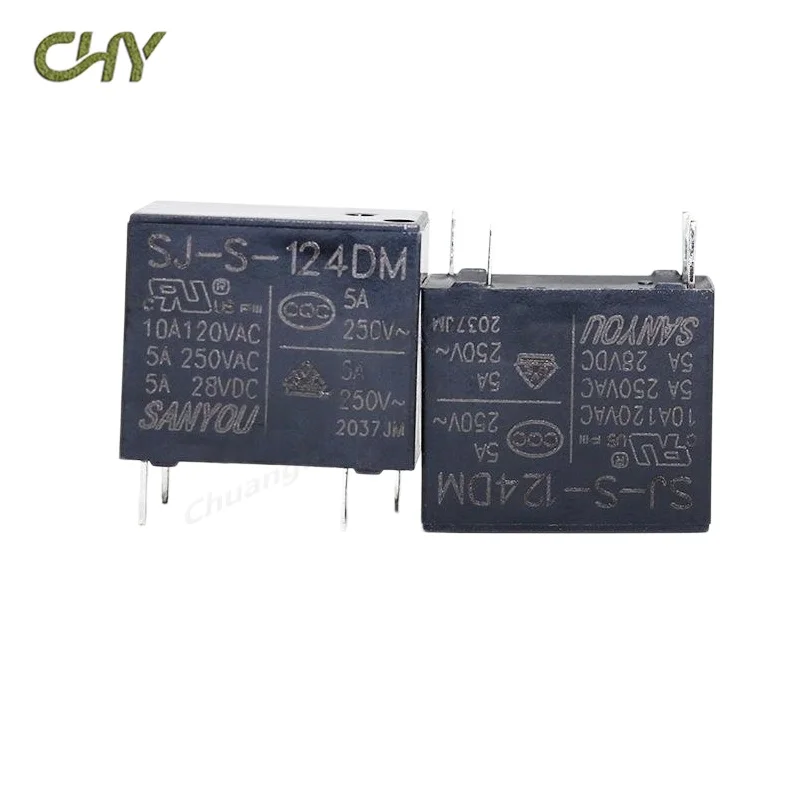 100%Original New SANYOU SJ-S-105DM 5VDC SJ-S-112DM 12VDC SJ-S-124DM 24VDC 4PINS 5A Power Relay Replaceable (JZC)HF32F