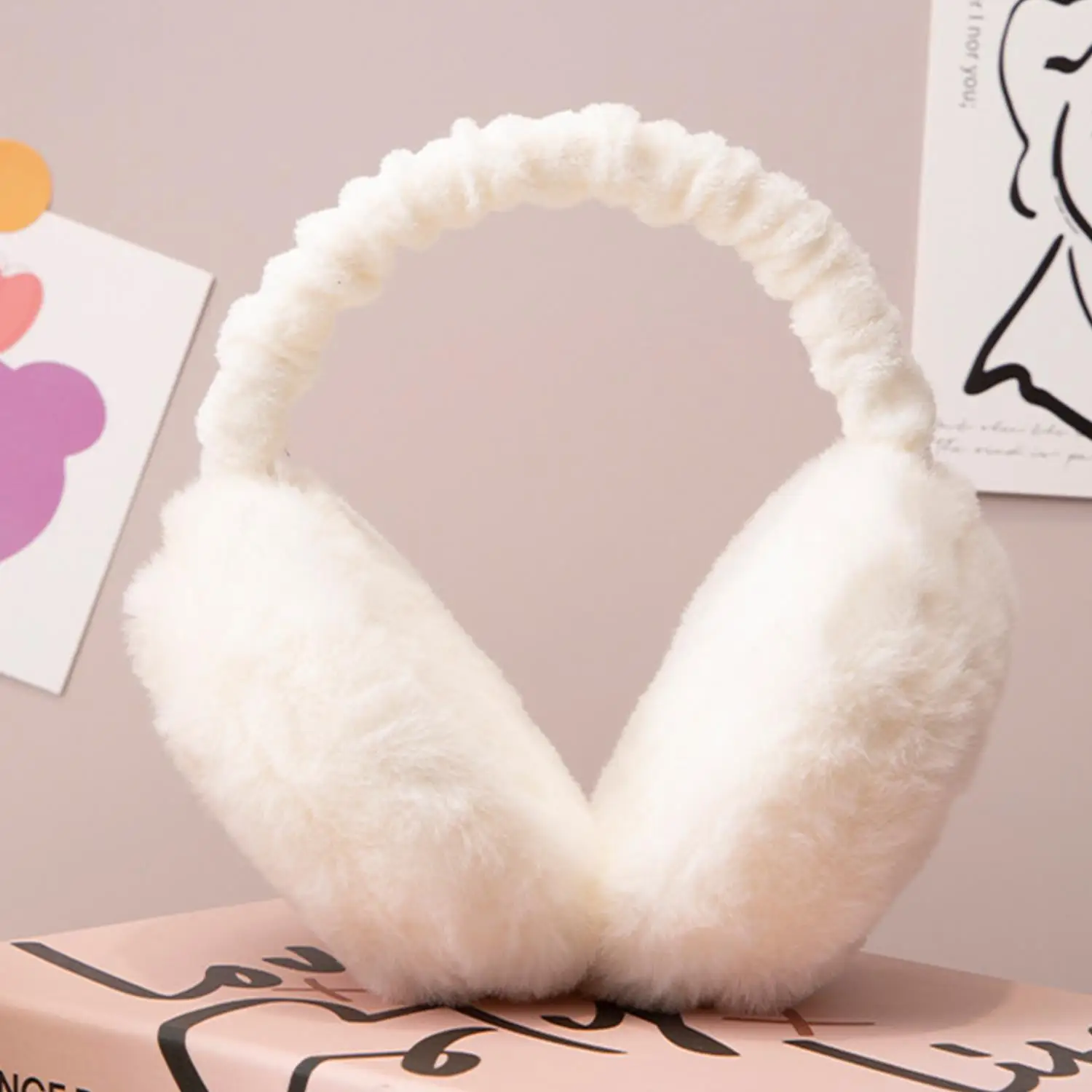 Fashion Autumn Winter Earmuffs Women Men Ear Warmer Plush Solid Color Adjustable Foldable Ear Muffs Earflap Earmuffs