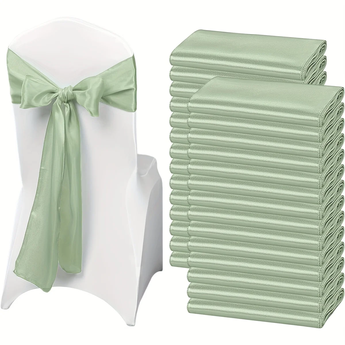 

100pcs Satin Chair Curtain Bow Universal Chair Cover for Wedding Reception Restaurant Event Decoration Banquet, Party, Hotel Eve