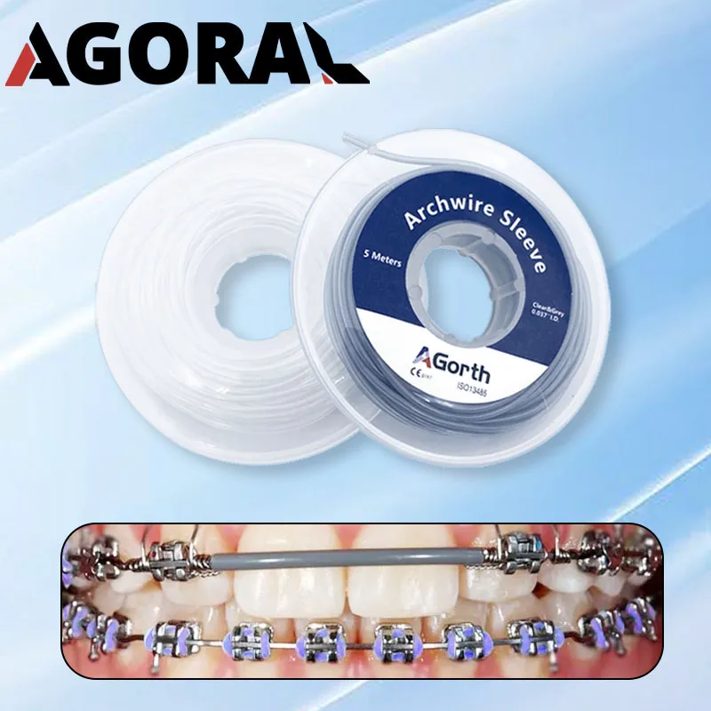 

Dental Orthodontic 5m/1Roll Archwire Sleeve Tubing Grey/Clear Elastic Power Tubes Plastic Tissue Guard Arch Wire Protect Tube