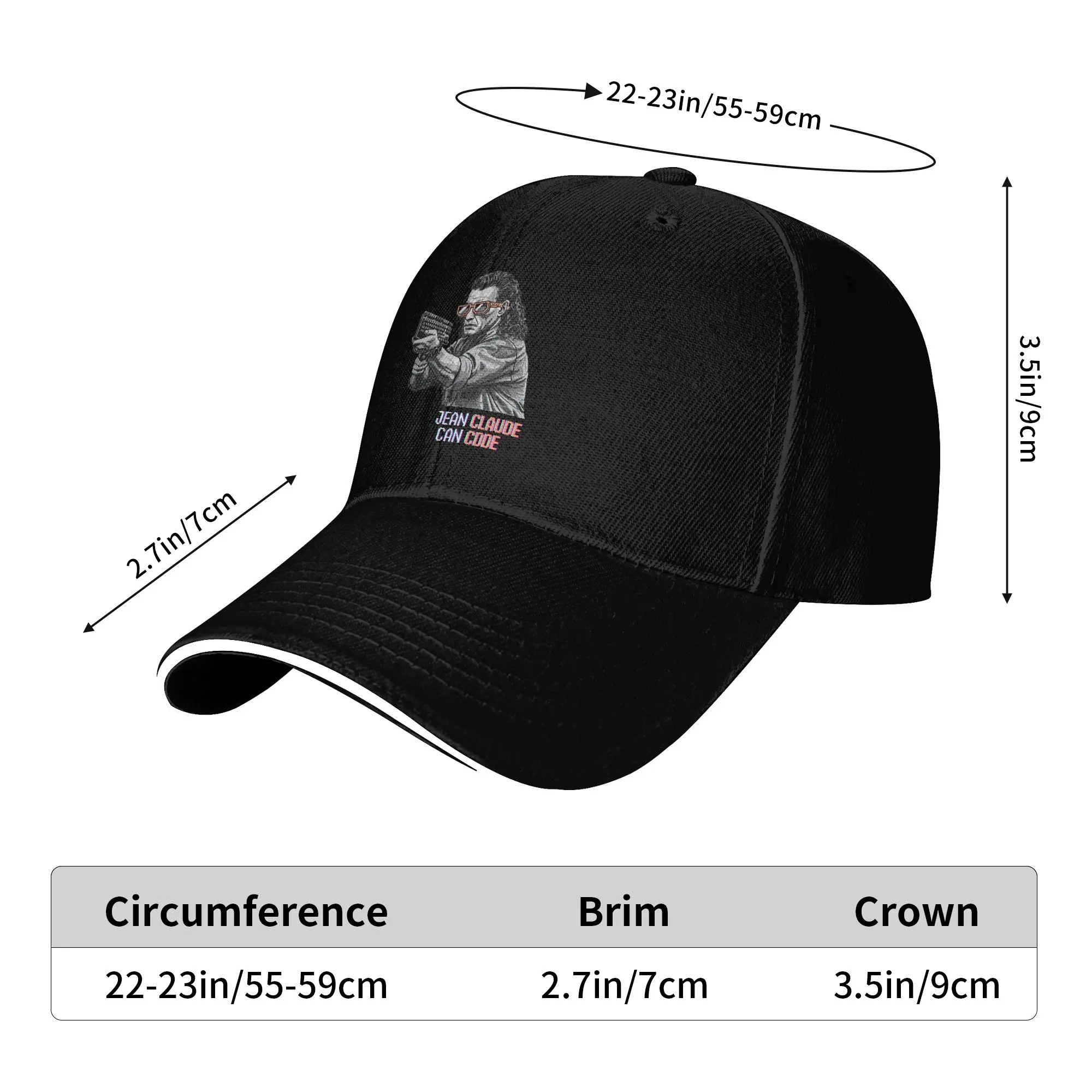 Jean Claude Can Code Retro Hacker Keyboard Sun Baseball Cap  Spring Casual Trucker Hat For Unisex-Teens Kpop Rock Snapback Cap