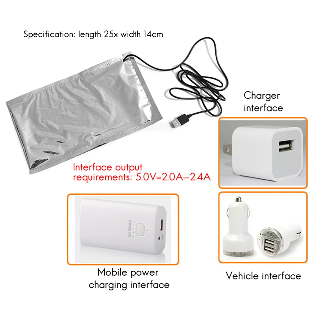 3X Outdoor Tool termostato USB conservazione del calore borsa per piatti piatto da pranzo borsa per alimenti riscaldatore borsa termica per latte