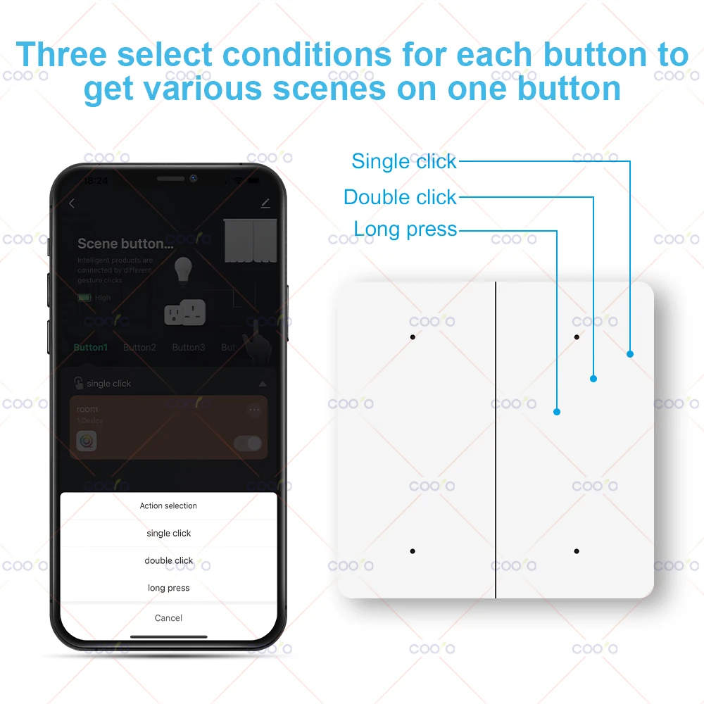 4 ギャング ZigBee ワイヤレス 12 シーン スイッチ プッシュ ボタン コントローラー スマート デバイス用バッテリー駆動オートメーション シナリオ