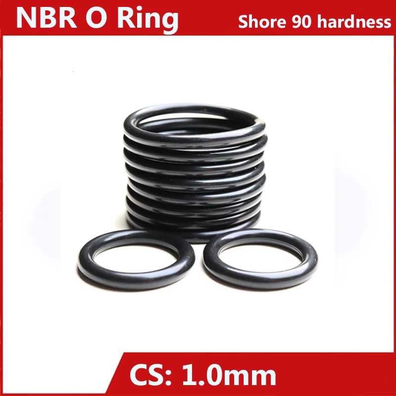 90 Hardness NBR O Ring,CS 1mm, Nitrile Rubber Sealing Ring, ID 1-27mm,100Pcs in a pack