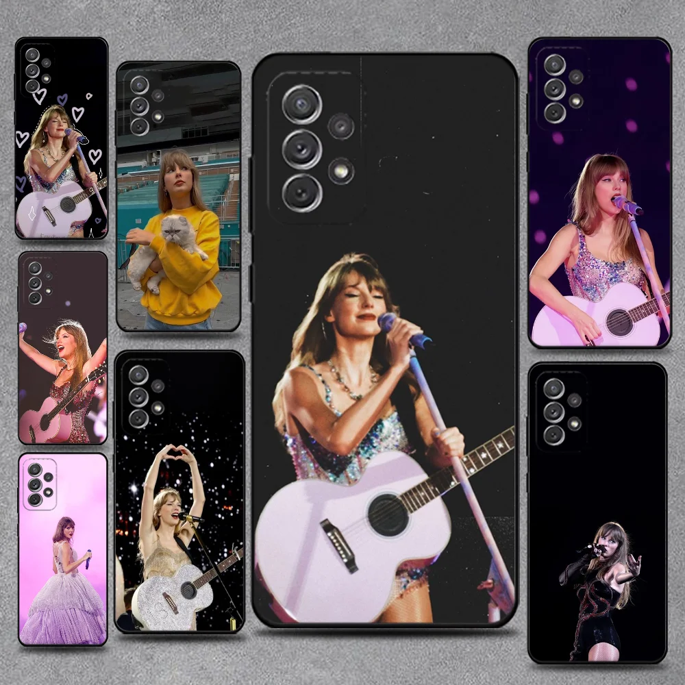 

T-Taylor Singer S-Swift Phone Case For Samsung S25,S24,S21,S22,S23,S30,Ultra,S20,Plus,Fe,Lite,Note,10,9,5G Black Cover
