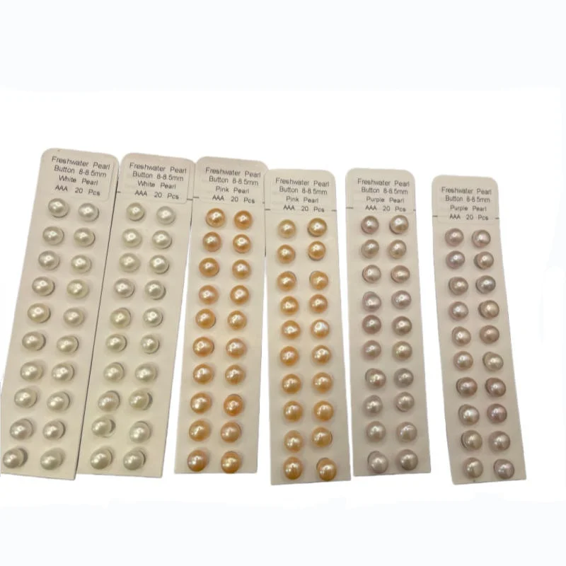 

Natural Button Pearls White Pink Purple 3A 4A Quality High Luster Fresh water Pearl Loose Beads for DIY Earrings Jewelry