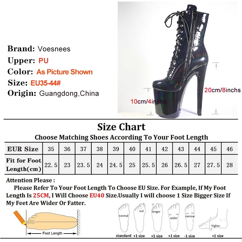 Brand Black Holographic Pole Dance Boots Women High Heel Platform Lace-up Booties Ankle High Custom Shaft Colors Stripper Shoes