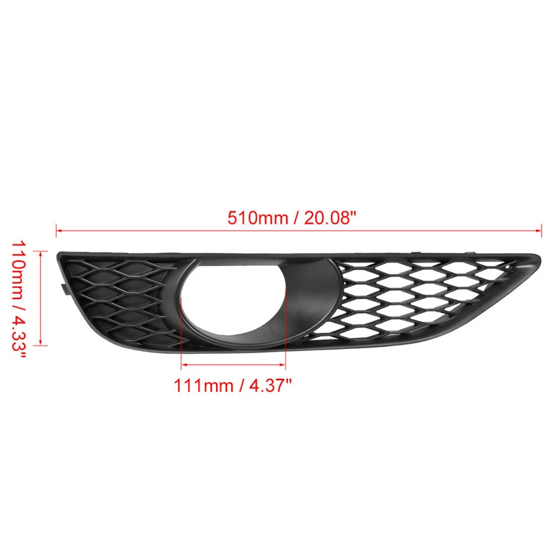 1Pair Car Left Right Front Fog Light Lamp Grille Grill Cover For Audi Q7 Sports 4L S-Line Bumper 2010-2015 4L0807675C 4L0807676C