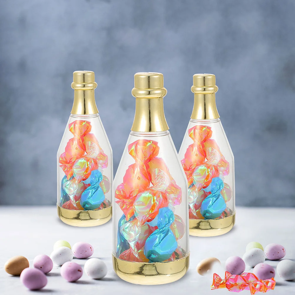 

30Pcs Mini Wine Bottle Candy Boxes Elegant Clear Plastic Candy Containers Wedding Birthday Party Favors Baby Shower