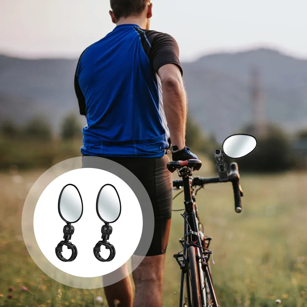 

1Pair Adjustable Rotatable Bike Handlebar Rearview Mirror Oval Reflective Motorcycle Cycling Rearview Mirror Sturdy
