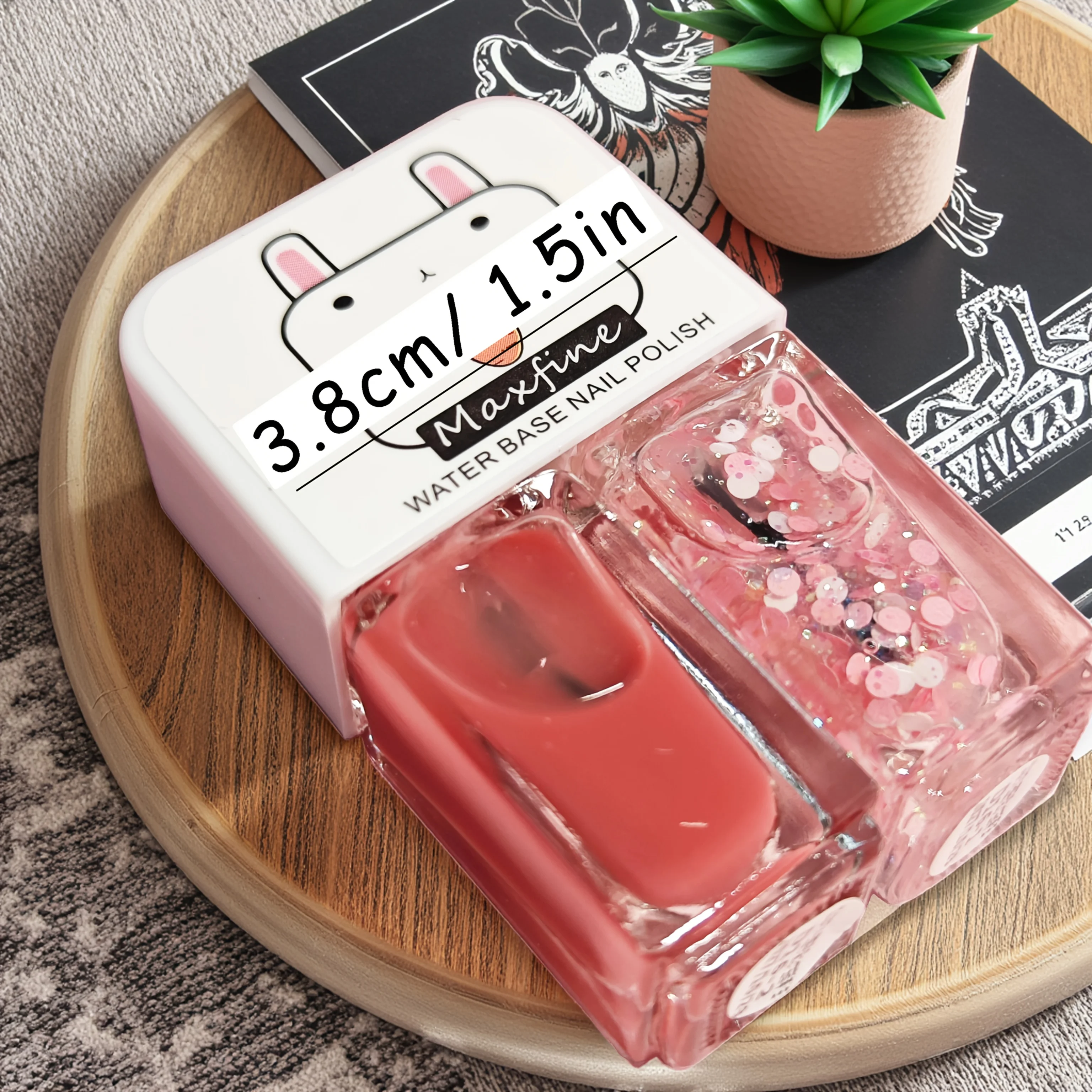 D16 Maiden's Heart 2-Bottle Set No-Bake Nail Polish Quick-Dry Long-Lasting Peelable Water-Based Nail Polish Kit