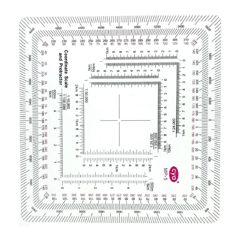 Upgraded Military Style MGRS/UTM Coordinate Grids Reader, and Protractors Coordinate Scale for Camping