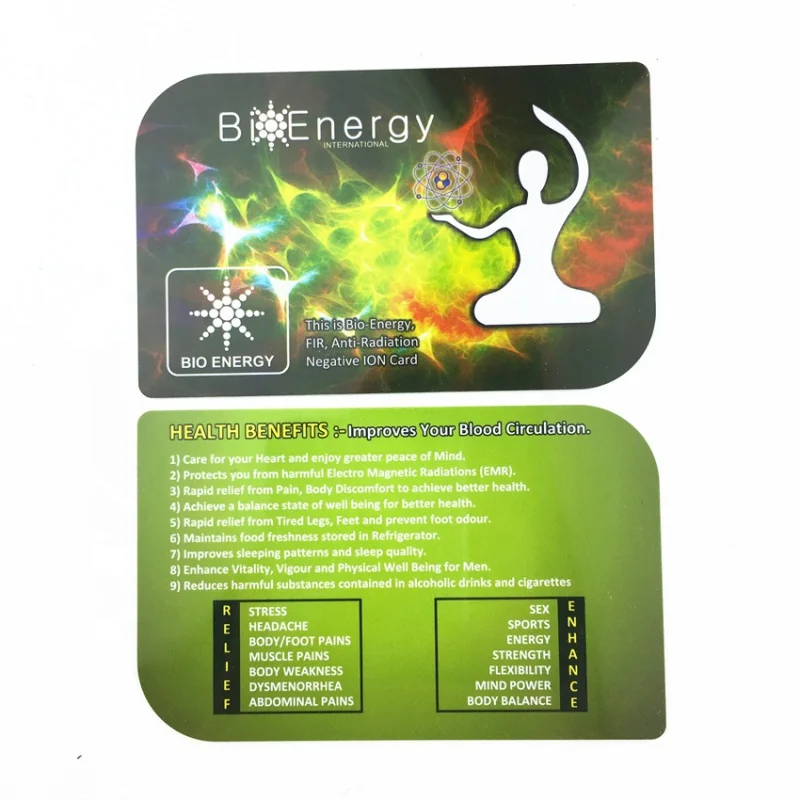 Newest Popular Customized Design Energy Card Healing Energy Saving Card Terapy Energy Card