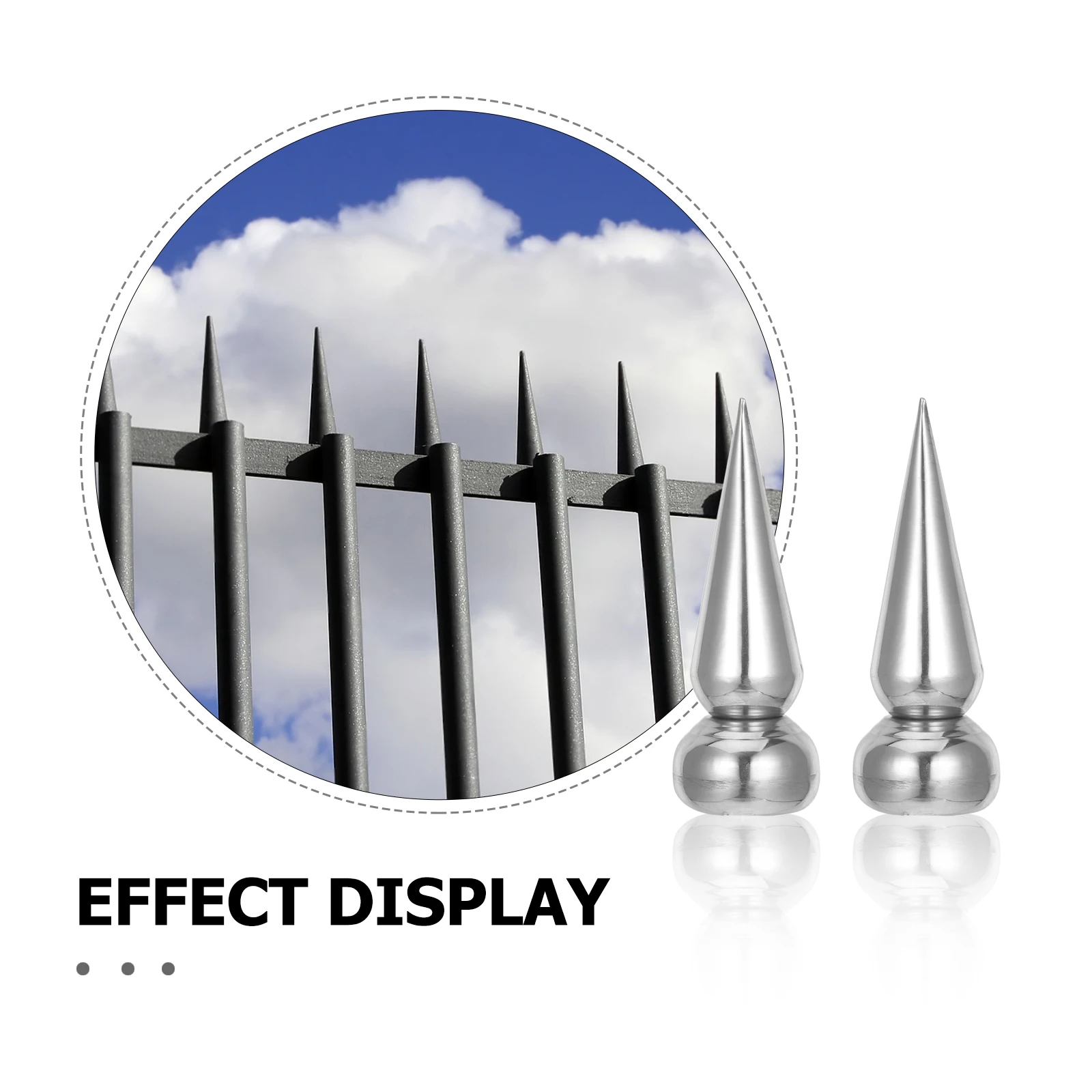 4pcs Stainless Steel Toppers Cone Spikes 25Mm Outdoor Privacy Metal Post Caps Gate Balcony Garden Decoration Anti Climb Security