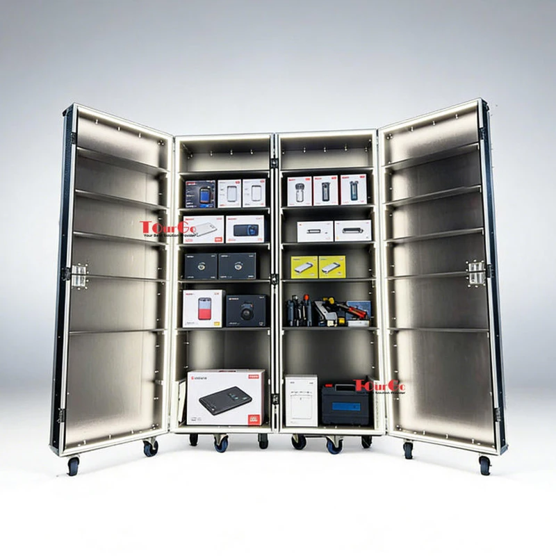 Customized Portable Display Cabinet Flight Case With LED Light - OEM ODM Shockproof Aluminum Display Storage Case for Exhibition