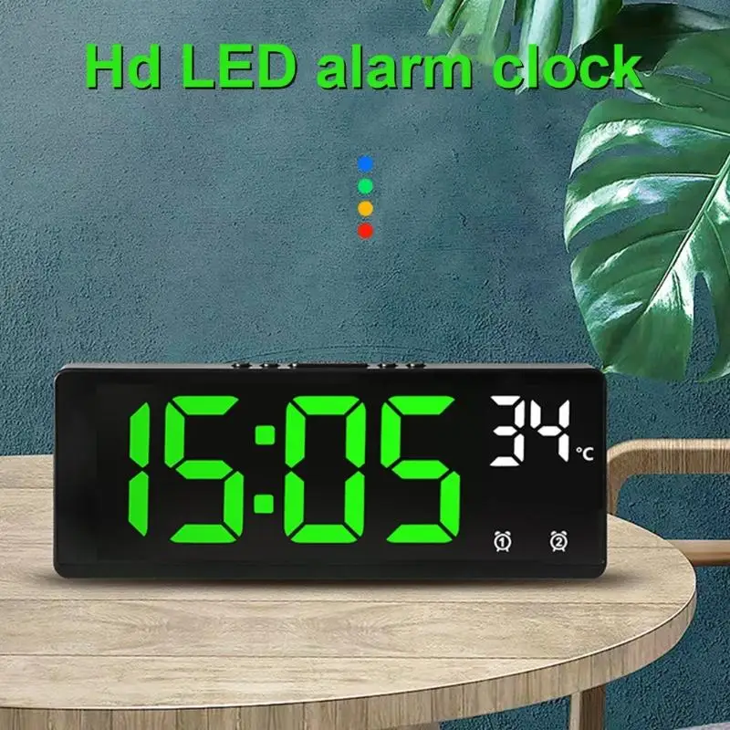 23GA Electronic Digital Alarm Clock Travel Clock Featurings Colorful Font Easy to Read for Time Management