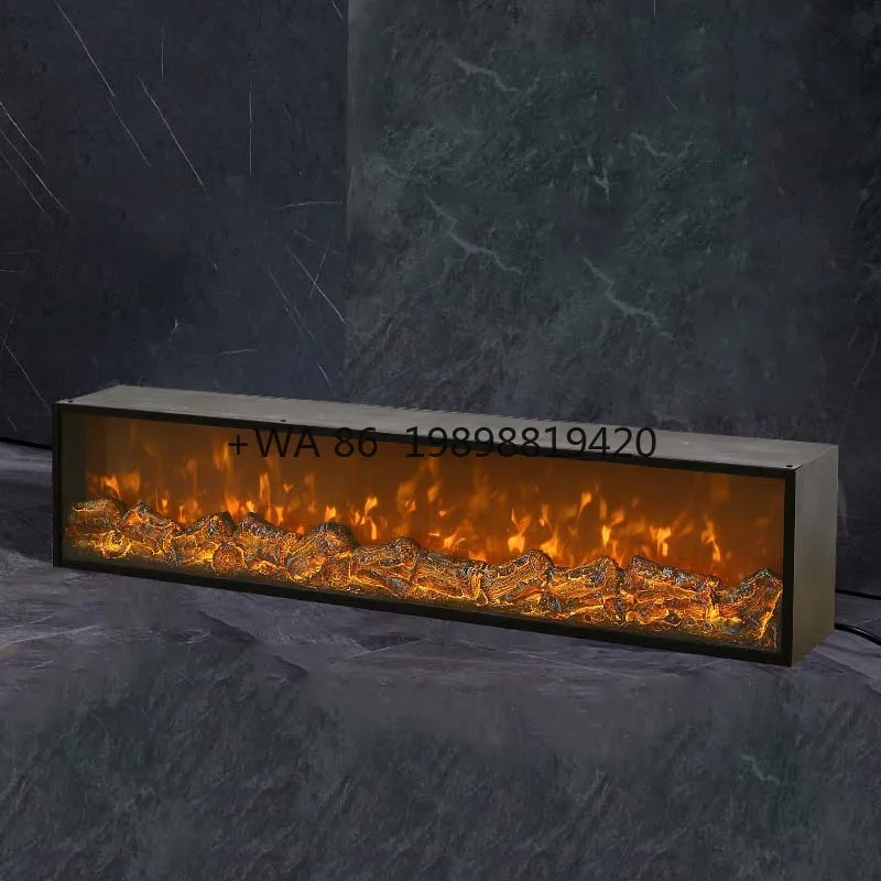 3D Electronic Fireplace Ultra-Thin Embedded Modern Insert Indoor Home Decor Living Room Humidifying Villa Hotel Apartment
