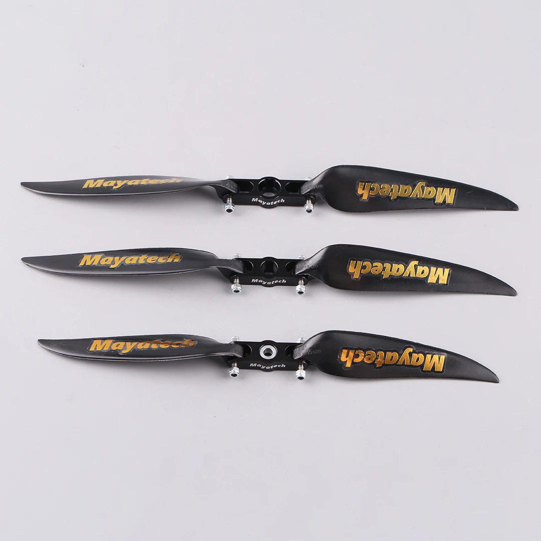 Mayatech 8MM Aircraft Propeller Package - Metal Folding Propeller And Nylon Folding Propeller with Fixed Wing Clamp Seat
